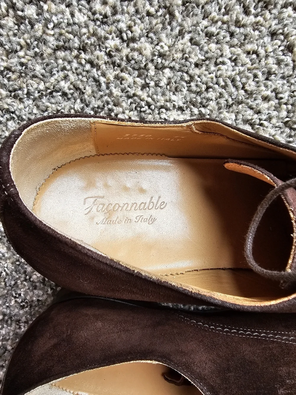 Faconnable Dark Brown Suede Derby Shoes
